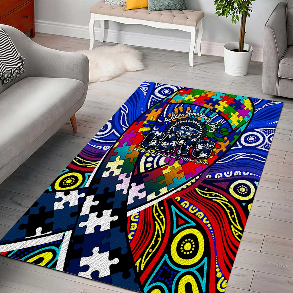 Autism Awareness Australia Geelong Cats Area Rug Aboriginal Indigenous Art
