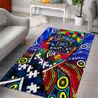 Autism Awareness Australia Geelong Cats Area Rug Aboriginal Indigenous Art