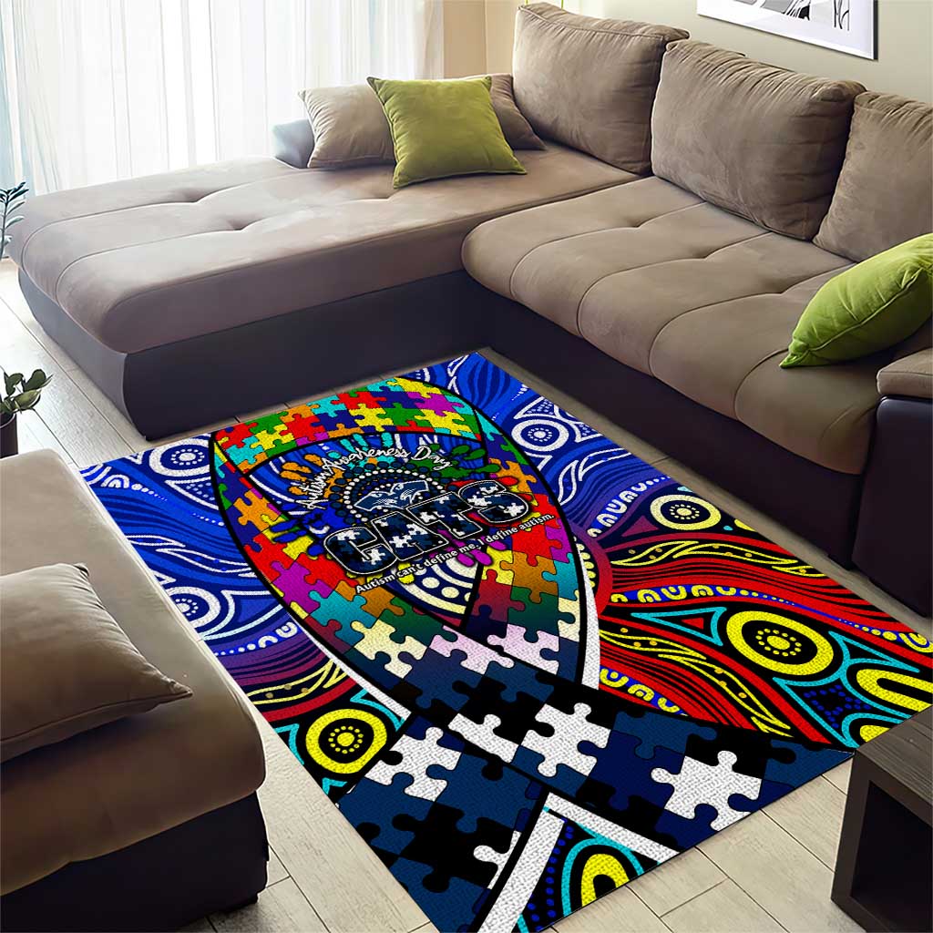 Autism Awareness Australia Geelong Cats Area Rug Aboriginal Indigenous Art