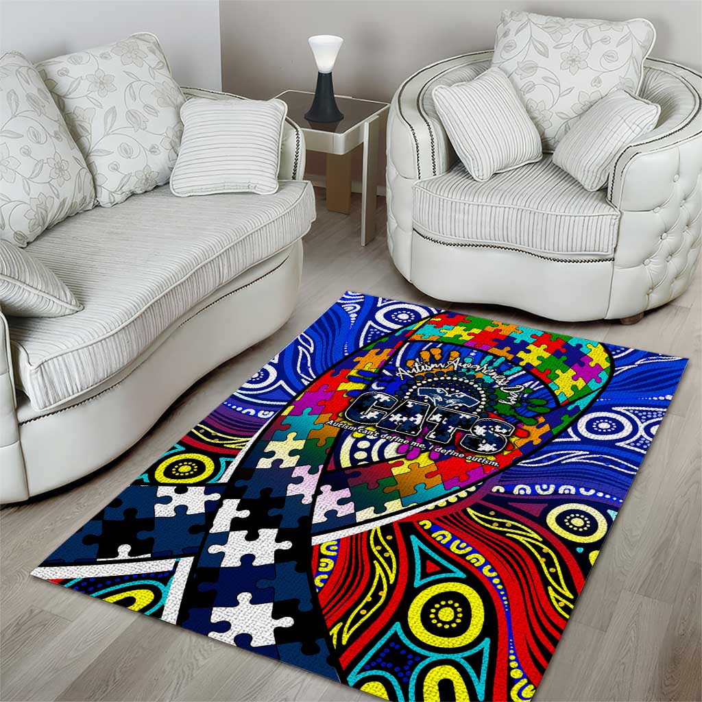 Autism Awareness Australia Geelong Cats Area Rug Aboriginal Indigenous Art