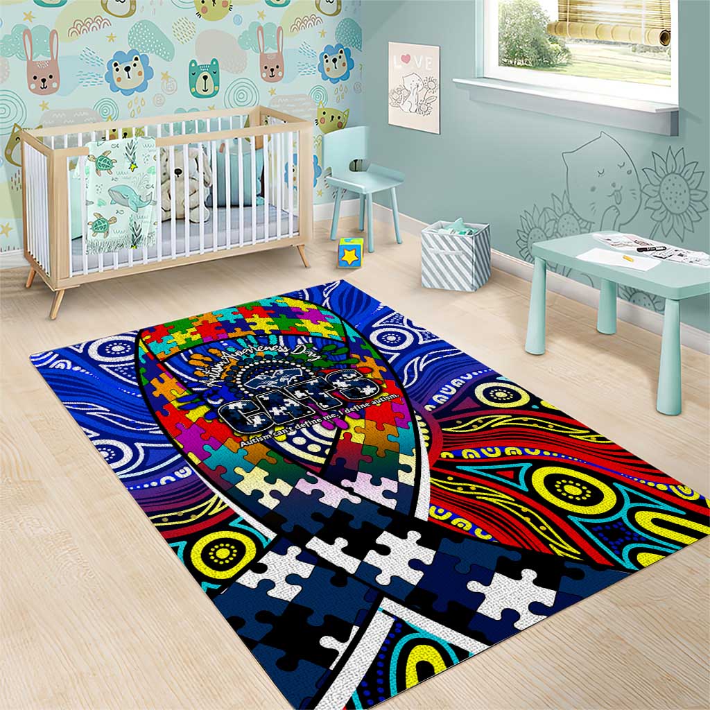 Autism Awareness Australia Geelong Cats Area Rug Aboriginal Indigenous Art