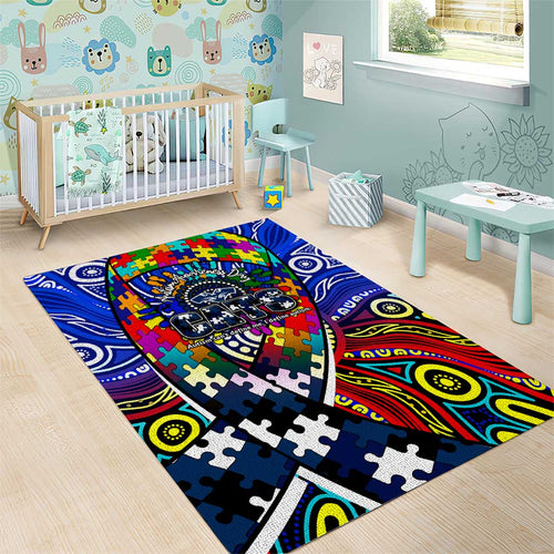Autism Awareness Australia Geelong Cats Area Rug Aboriginal Indigenous Art
