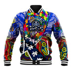 Autism Awareness Australia Geelong Cats Baseball Jacket Aboriginal Indigenous Art