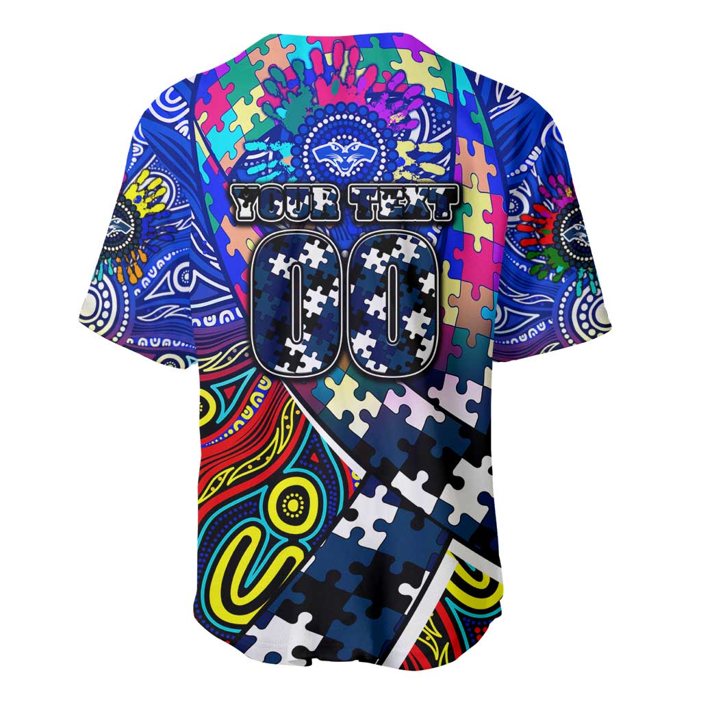 Autism Awareness Australia Geelong Cats Baseball Jersey Aboriginal Indigenous Art