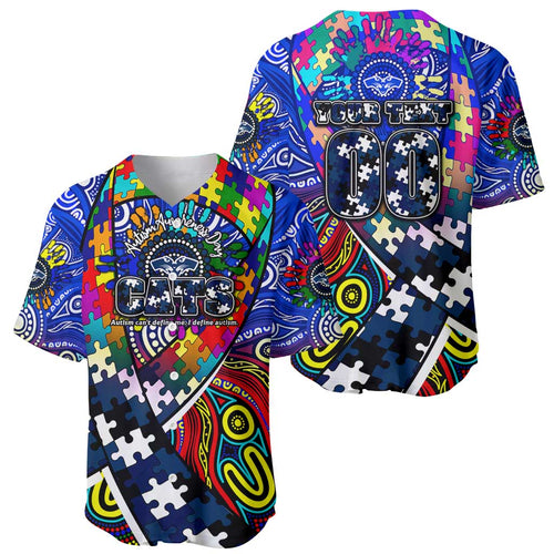 Autism Awareness Australia Geelong Cats Baseball Jersey Aboriginal Indigenous Art