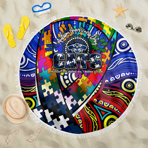 Autism Awareness Australia Geelong Cats Beach Blanket Aboriginal Indigenous Art