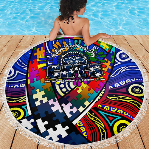 Autism Awareness Australia Geelong Cats Beach Blanket Aboriginal Indigenous Art