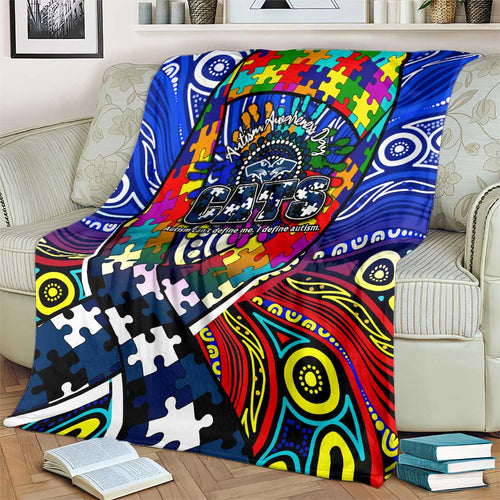 Autism Awareness Australia Geelong Cats Blanket Aboriginal Indigenous Art