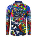 Autism Awareness Australia Geelong Cats Button Sweatshirt Aboriginal Indigenous Art