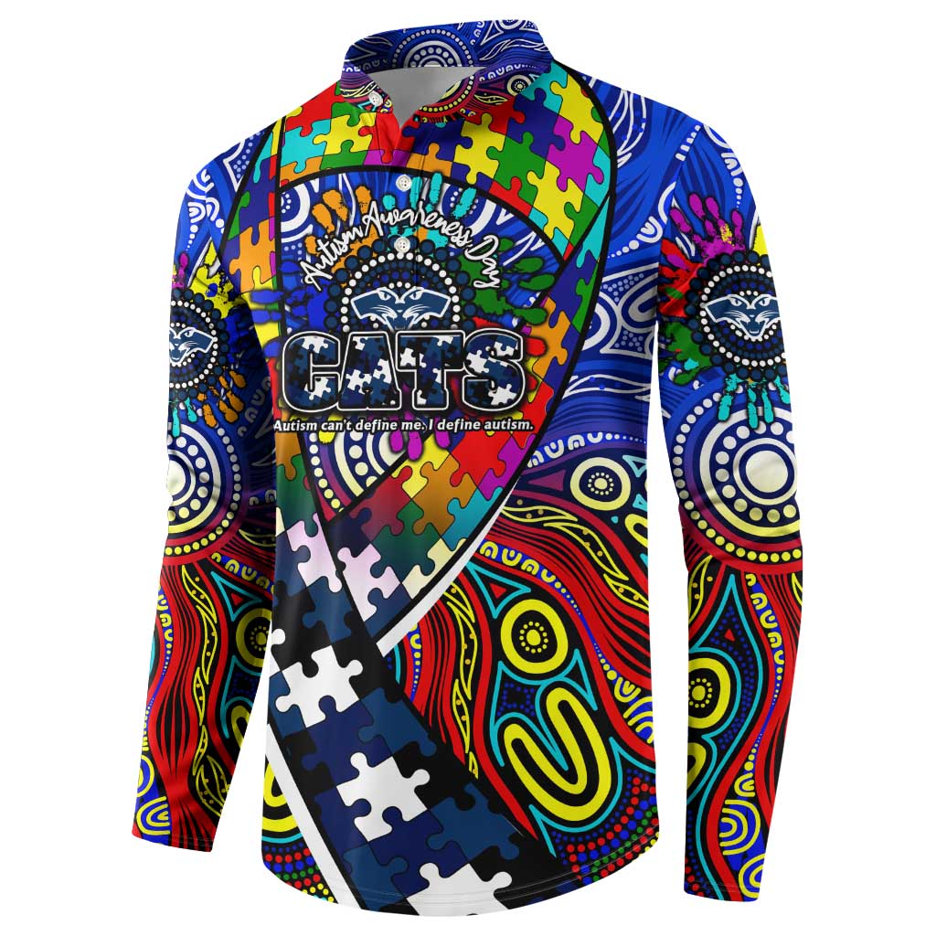 Autism Awareness Australia Geelong Cats Button Sweatshirt Aboriginal Indigenous Art