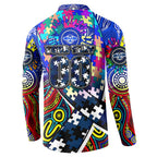 Autism Awareness Australia Geelong Cats Button Sweatshirt Aboriginal Indigenous Art