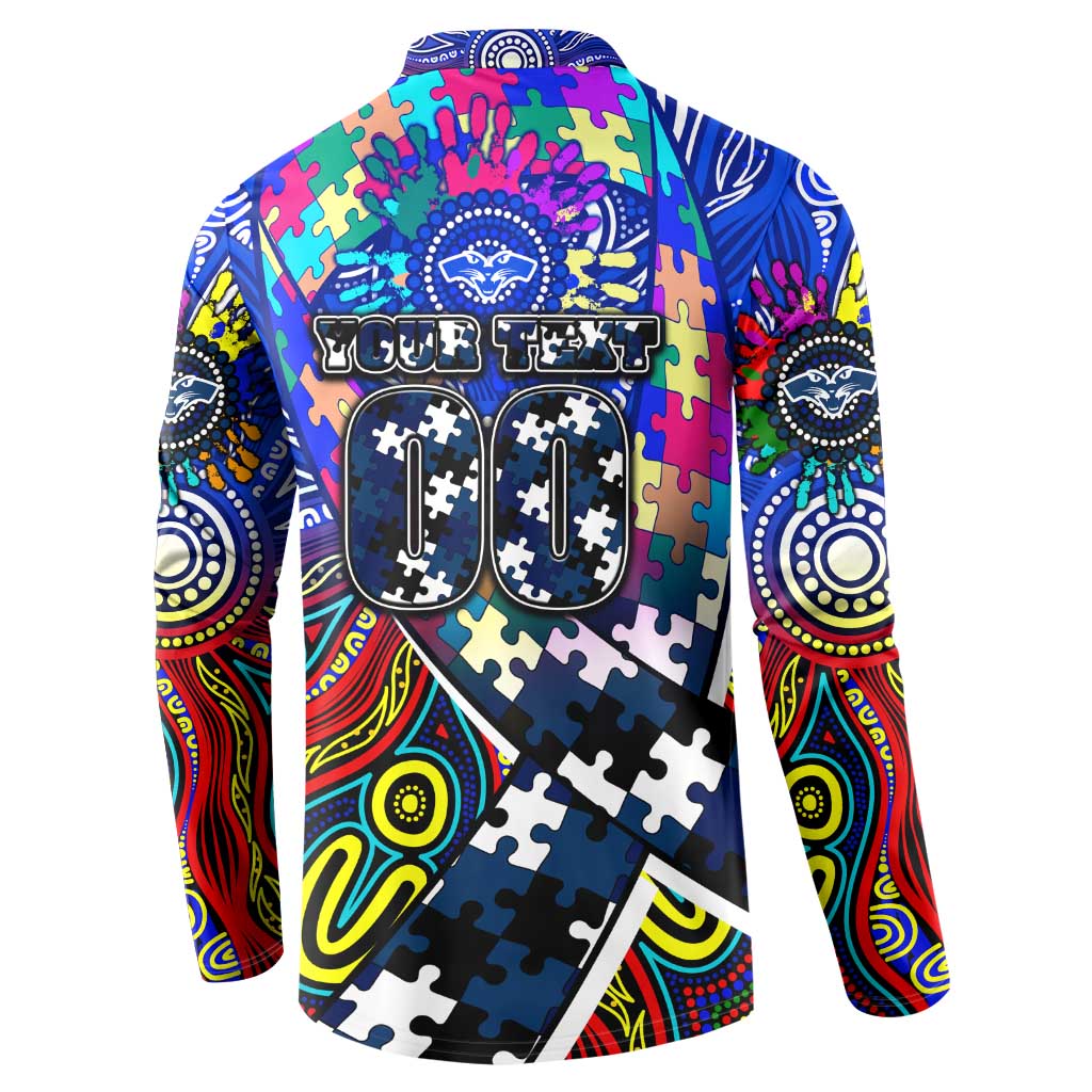 Autism Awareness Australia Geelong Cats Button Sweatshirt Aboriginal Indigenous Art