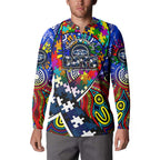 Autism Awareness Australia Geelong Cats Button Sweatshirt Aboriginal Indigenous Art
