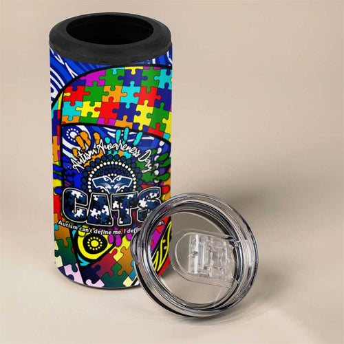 Autism Awareness Australia Geelong Cats 4 in 1 Can Cooler Tumbler Aboriginal Indigenous Art