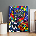 Autism Awareness Australia Geelong Cats Canvas Wall Art Aboriginal Indigenous Art