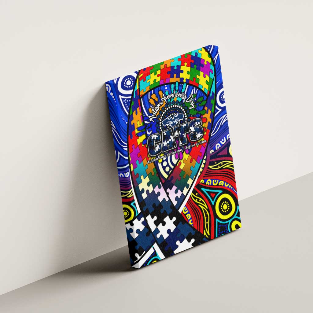 Autism Awareness Australia Geelong Cats Canvas Wall Art Aboriginal Indigenous Art