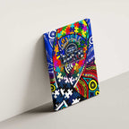 Autism Awareness Australia Geelong Cats Canvas Wall Art Aboriginal Indigenous Art