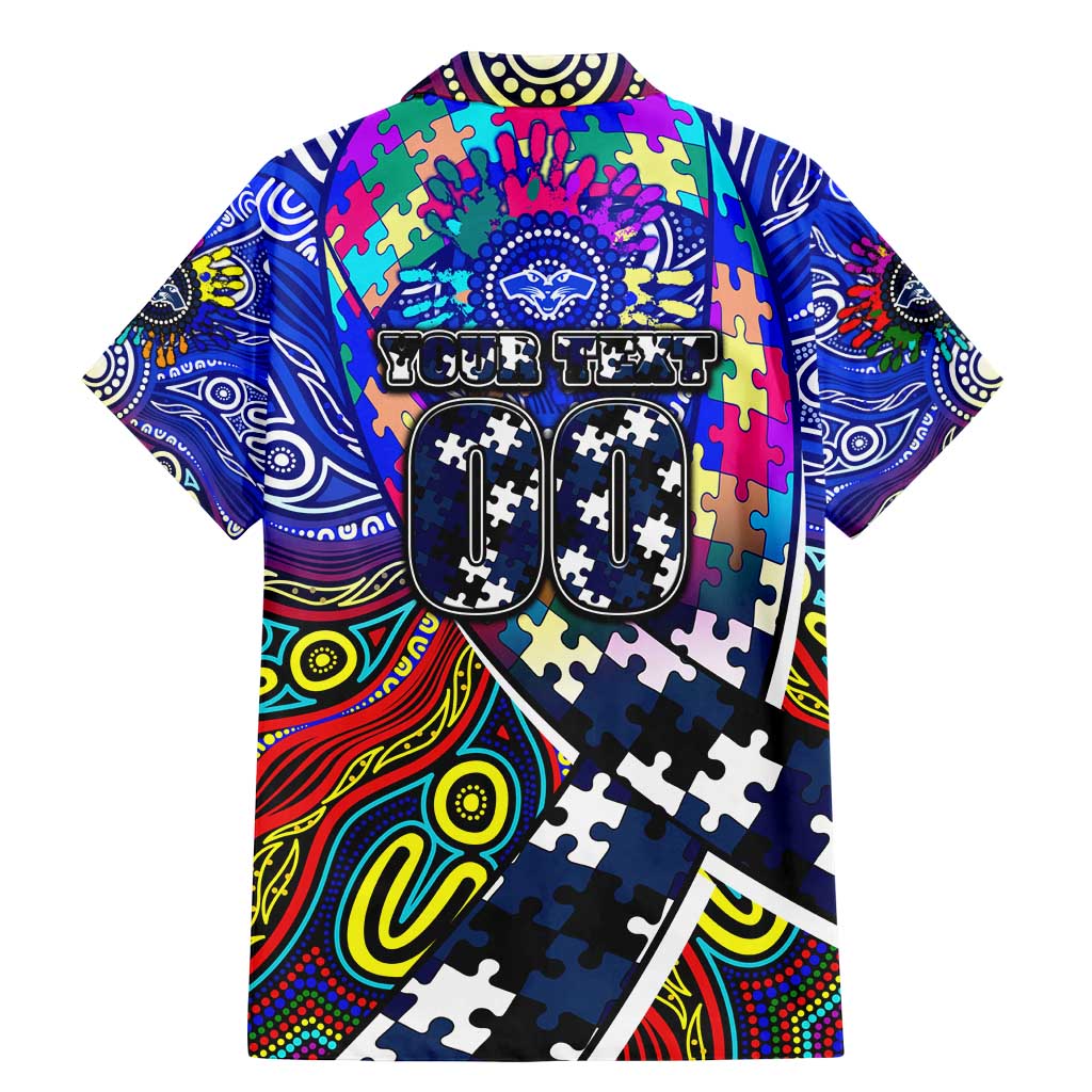 Autism Awareness Australia Geelong Cats Family Matching Mermaid Dress and Hawaiian Shirt Aboriginal Indigenous Art