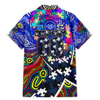 Autism Awareness Australia Geelong Cats Family Matching Mermaid Dress and Hawaiian Shirt Aboriginal Indigenous Art