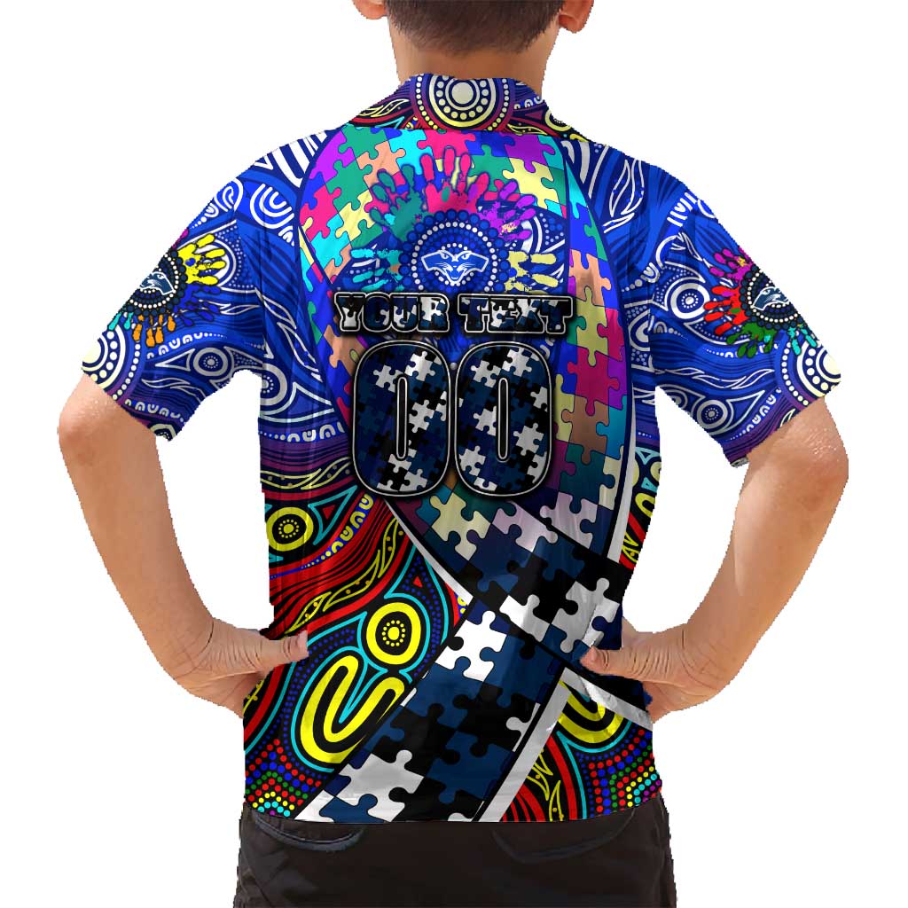 Autism Awareness Australia Geelong Cats Family Matching Tank Maxi Dress and Hawaiian Shirt Aboriginal Indigenous Art