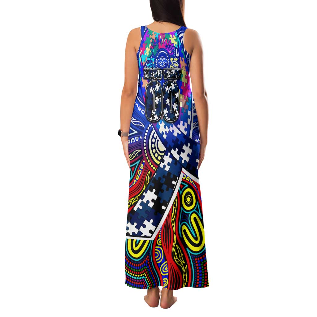 Autism Awareness Australia Geelong Cats Family Matching Tank Maxi Dress and Hawaiian Shirt Aboriginal Indigenous Art