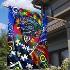 Autism Awareness Australia Geelong Cats Garden Flag Aboriginal Indigenous Art