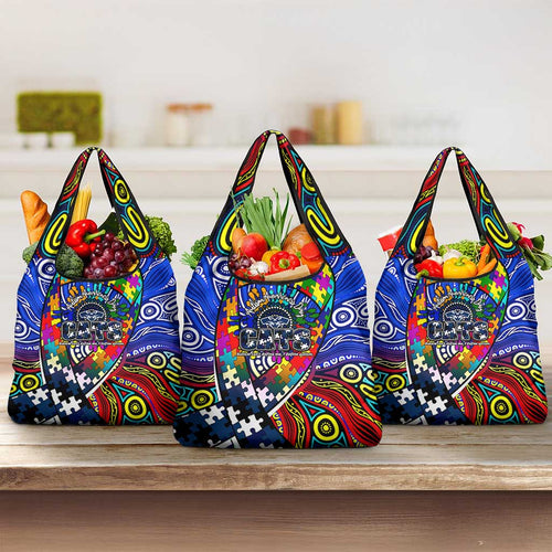 Autism Awareness Australia Geelong Cats Grocery Bag Aboriginal Indigenous Art