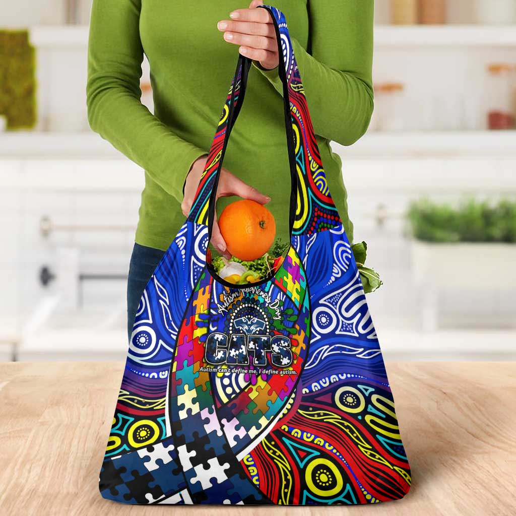 Autism Awareness Australia Geelong Cats Grocery Bag Aboriginal Indigenous Art