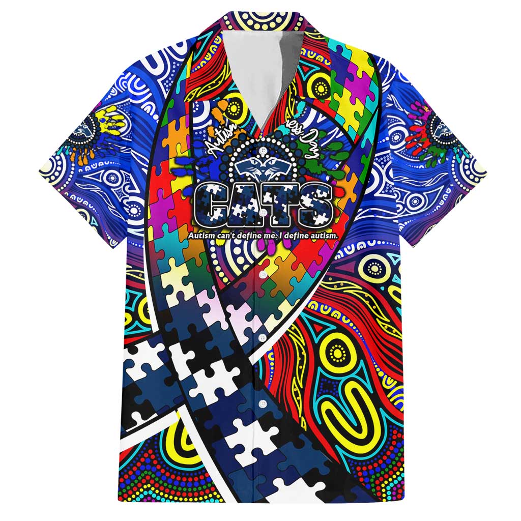 Autism Awareness Australia Geelong Cats Hawaiian Shirt Aboriginal Indigenous Art