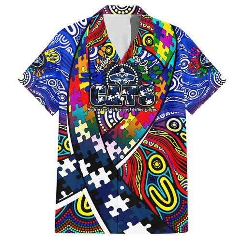 Autism Awareness Australia Geelong Cats Hawaiian Shirt Aboriginal Indigenous Art
