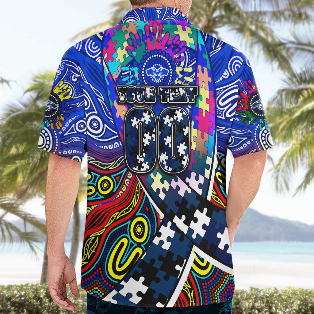 Autism Awareness Australia Geelong Cats Hawaiian Shirt Aboriginal Indigenous Art