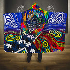Autism Awareness Australia Geelong Cats Hooded Blanket Aboriginal Indigenous Art