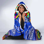 Autism Awareness Australia Geelong Cats Hooded Blanket Aboriginal Indigenous Art