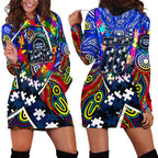 Autism Awareness Australia Geelong Cats Hoodie Dress Aboriginal Indigenous Art