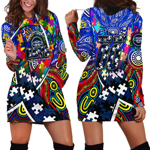 Autism Awareness Australia Geelong Cats Hoodie Dress Aboriginal Indigenous Art
