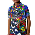 Autism Awareness Australia Geelong Cats Kid Polo Shirt Aboriginal Indigenous Art