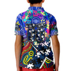 Autism Awareness Australia Geelong Cats Kid Polo Shirt Aboriginal Indigenous Art