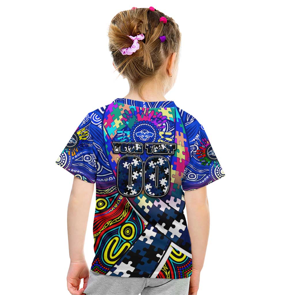 Autism Awareness Australia Geelong Cats Kid T Shirt Aboriginal Indigenous Art