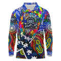 Autism Awareness Australia Geelong Cats Long Sleeve Polo Shirt Aboriginal Indigenous Art