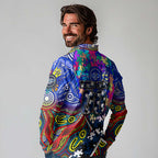 Autism Awareness Australia Geelong Cats Long Sleeve Polo Shirt Aboriginal Indigenous Art