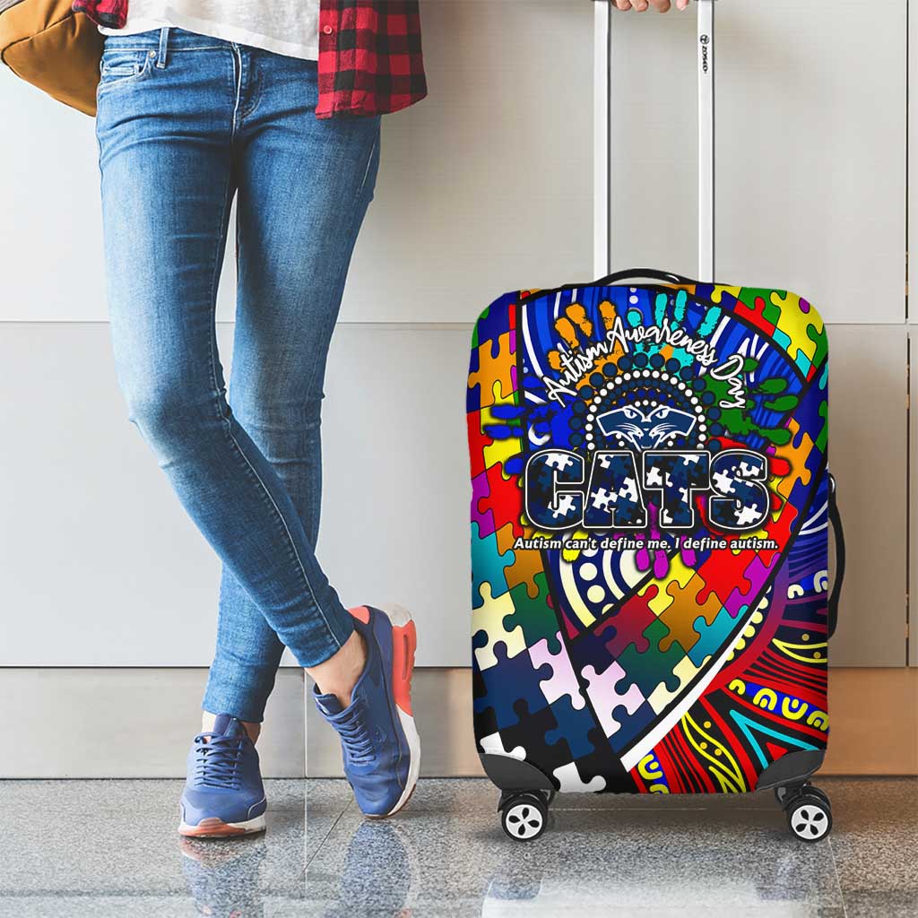 Autism Awareness Australia Geelong Cats Luggage Cover Aboriginal Indigenous Art