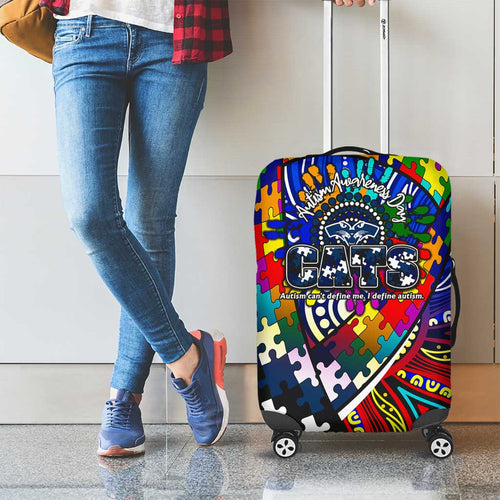 Autism Awareness Australia Geelong Cats Luggage Cover Aboriginal Indigenous Art
