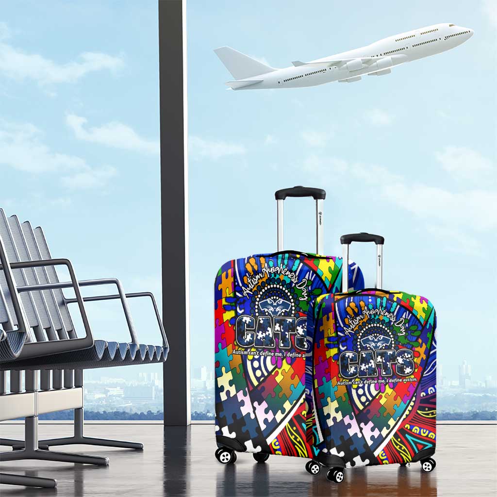 Autism Awareness Australia Geelong Cats Luggage Cover Aboriginal Indigenous Art