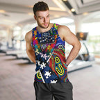 Autism Awareness Australia Geelong Cats Men Tank Top Aboriginal Indigenous Art