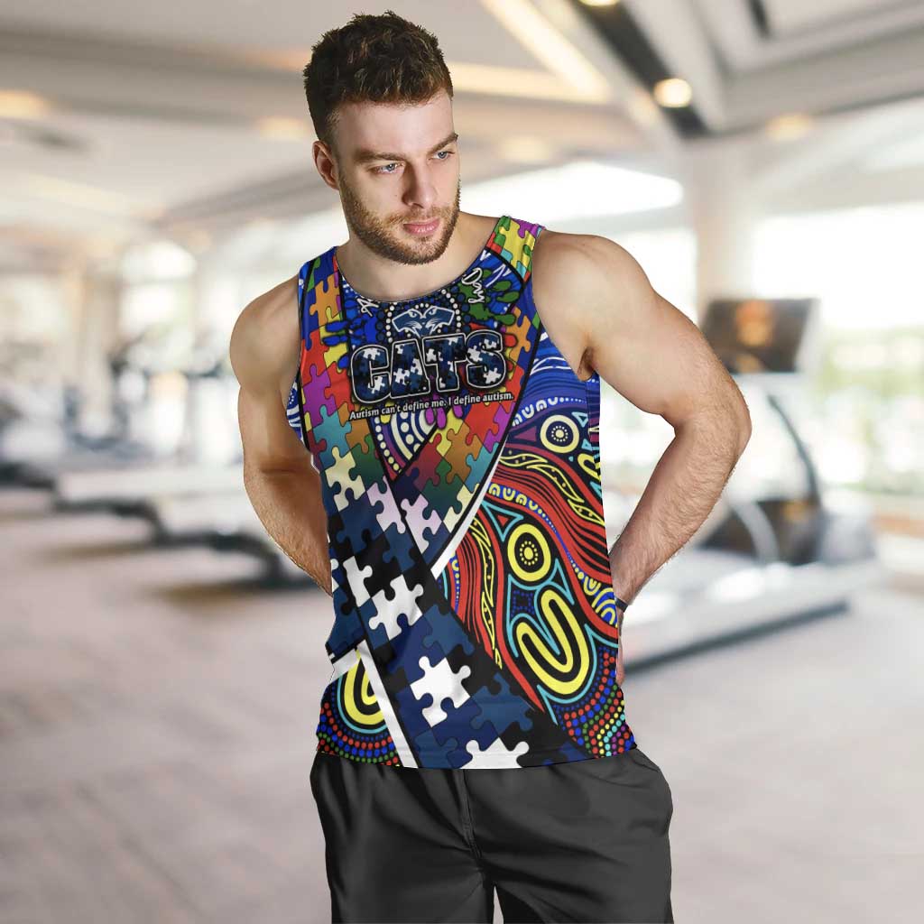 Autism Awareness Australia Geelong Cats Men Tank Top Aboriginal Indigenous Art