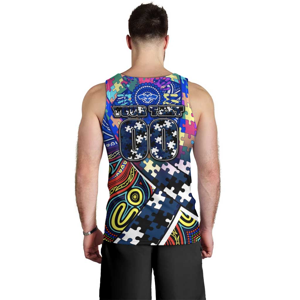 Autism Awareness Australia Geelong Cats Men Tank Top Aboriginal Indigenous Art