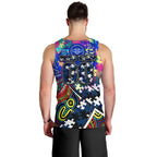 Autism Awareness Australia Geelong Cats Men Tank Top Aboriginal Indigenous Art