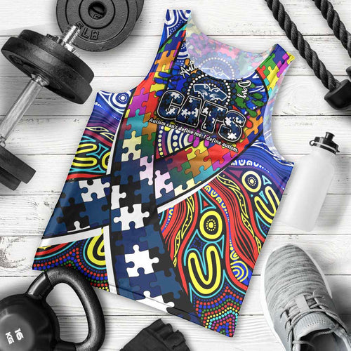 Autism Awareness Australia Geelong Cats Men Tank Top Aboriginal Indigenous Art