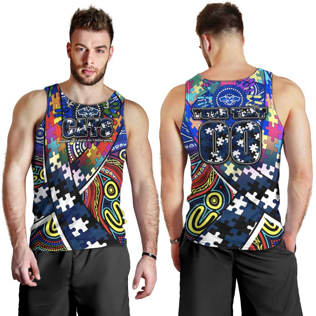 Autism Awareness Australia Geelong Cats Men Tank Top Aboriginal Indigenous Art