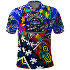 Autism Awareness Australia Geelong Cats Polo Shirt Aboriginal Indigenous Art